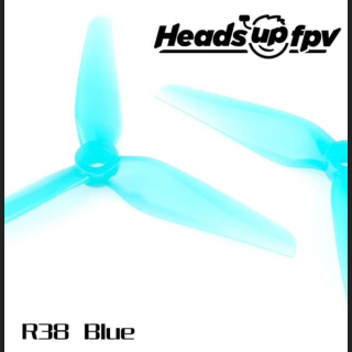 HeadsUp Racing Prop R38C Clear (2CW+2CCW)-Poly Carbonate Blue